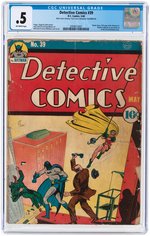 "DETECTIVE COMICS" #39 MAY 1940 CGC .5 POOR.