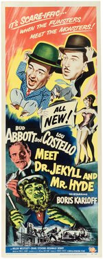 "ABBOTT AND COSTELLO MEET DR. JEKYLL AND MR. HYDE" LINEN-MOUNTED INSERT MOVIE POSTER.