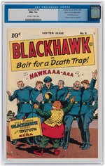 "BLACKHAWK" #9 WINTER 1944 CGC 9.6 NM+ MILE HIGH PEDIGREE.