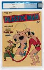"PLASTIC MAN" #3 SPRING 1946 CGC 9.4 NM MILE HIGH PEDIGREE.