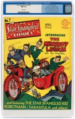 "STAR SPANGLED COMICS" #7 APRIL 1942 CGC 9.4 NM MILE HIGH PEDIGREE (FIRST GUARDIAN, NEWSBOY LEGION).