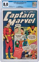 "CAPTAIN MARVEL ADVENTURES" #9 APRIL 1942 CGC 8.0 VF.