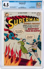 "SUPERMAN" #76 MAY/JUNE 1952 CGC 4.5 VG+.