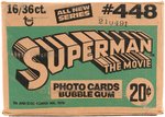 "SUPERMAN: THE MOVIE" TOPPS FACTORY-SEALED CASE OF GUM CARDS.