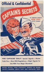 ORPHAN ANNIE 1942 "CAPTAIN'S MANUAL" & GLOW BADGE.