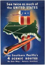 SOUTHERN PACIFIC RAILWAY TRAVEL POSTER.