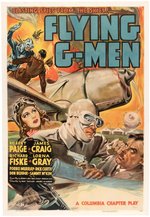 "FLYING G-MEN" LINEN-MOUNTED MOVIE SERIAL ONE SHEET POSTER.