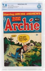 "ARCHIE COMICS" #12 JANUARY-FEBRUARY 1945 CBCS 7.0 FINE/VF.