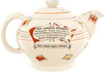 WORLD WAR II "LIBERTY AND FREEDOM - THAT RIGHT SHALL PREVAIL" ENGLISH SOUVENIR CHINA TEAPOT.