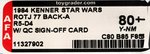 "STAR WARS: RETURN OF THE JEDI - R5-D4" 77 BACK-A QUALITY CONTROL SIGN-OFF AFA 80+ Y-NM (RED BAR).