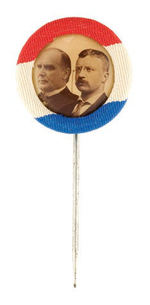 McKINLEY & TR 1900 REAL PHOTO JUGATE STICKPIN.