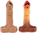 WORLD WAR II ANTI-AXIS FIGURAL HITLER PENIS ASHTRAY PAIR.