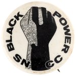 "BLACK POWER SNCC" CIVIL RIGHTS BUTTON.