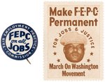 FAIR EMPLOYMENT PRACTICE COMMITTEE CIVIL RIGHTS BUTTON & POSTER STAMP.