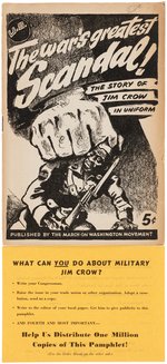 "MARCH ON WASHINGTON MOVEMENT" JIM CROW IN THE MILITARY CIVIL RIGHTS BOOKLET & HANDBILL.