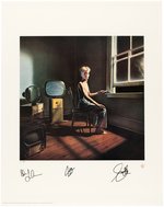 RUSH BAND-SIGNED "POWER WINDOWS" ARTIST PROOF LITHOGRAPH.