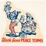 WORLD WAR II ANTI-AXIS "UNCLE SAM'S PEACE TERMS" WALL PLAQUE.