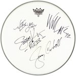 ALICE IN CHAINS BAND-SIGNED "BLACK GIVES WAY TO BLUE" CD & DRUMHEAD.