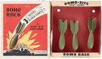 WORLD WAR II "BOMB-SITE DART GAME" AND BOXED "BOMB RACK" BOMB DARTS.