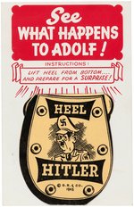 WORLD WAR "HEEL HITLER" NOVELTY & RARE GLOW-IN-DARK ANTI-AXIS POSTCARD PAIR.