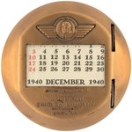 "CAPTAIN FRANK AIR HAWKS - POST'S 40% BRAN FLAKES" PREMIUM PAPERWEIGHT/CALENDAR.