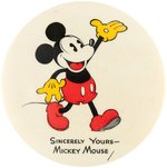 "MICKEY MOUSE" HIGH GRADE 1930s STORE CLERK'S PROMOTIONAL BUTTON.