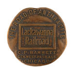 "LACKAWANNA RAILROAD" UNUSUAL MEDALLION IN BRASS CIRCA 1920.