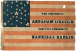 OUTSTANDING LINCOLN & HAMLIN 1860 CAMPAIGN PARADE FLAG.