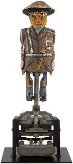 WORLD WAR II ANTI-JAPAN "CHICKEN SAM/KILL THE JAP" MECHANICAL ARCADE MACHINE FIGURE.