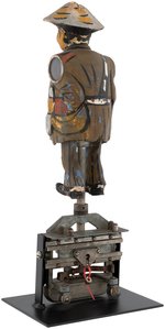 WORLD WAR II ANTI-JAPAN "CHICKEN SAM/KILL THE JAP" MECHANICAL ARCADE MACHINE FIGURE.