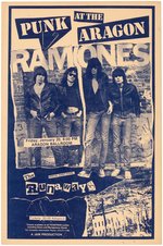 RAMONES & THE RUNAWAYS "PUNK AT THE ARAGON" 1978 CHICAGO CONCERT POSTER.