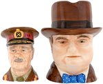 WORLD WAR II CHURCHILL TOBY JUG & GENERAL WAVELL TOBY MUG PAIR.