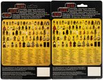 PALITOY "STAR WARS: RETURN OF THE JEDI - AT-AT DRIVER/AT-ST DRIVER" TRI-LOGO CARDED FIGURE PAIR.