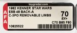 "STAR WARS: THE EMPIRE STRIKES BACK - C-3PO (REMOVABLE LIMBS)" 48 BACK-A AFA 70 EX+.