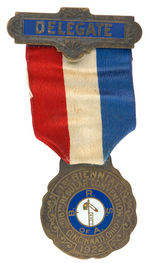 RAIL UNION RARE 1922 "DELEGATE CONVENTION BADGE."