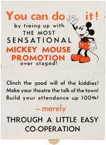 "MICKEY MOUSE SWEAT SHIRT" PHOTO CONTEST THEATER PROMOTIONAL MAILER.