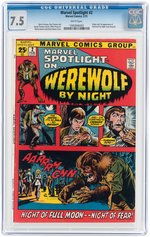 "MARVEL SPOTLIGHT" #2 FEBRUARY 1972 CGC 7.5 VF- (FIRST WEREWOLF BY NIGHT).