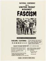 "NATIONAL CONFERENCE FOR A UNITED FRONT AGAINST FASCISM" BLACK PANTHER PARTY OAKLAND, CA POSTER.