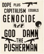 RARE "DOPE PLUS CAPITALISM EQUALS GENOCIDE" BLACK PANTHER POSTER.