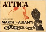 "ATTICA" MARCH ON ALBANY, NEW YORK CIVIL RIGHTS POSTER.