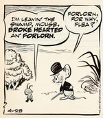 "POGO" APRIL 28, 1958 DAILY STRIP ORIGINAL ART BY WALT KELLY.