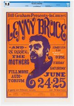 BILL GRAHAM CONCERT POSTER BG-13 OP-1 LENNY BRUCE & THE MOTHERS OF INVENTION CGC 9.8 NM/MINT.