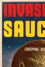 "INVASION OF THE SAUCER-MEN" LINEN-MOUNTED ONE SHEET MOVIE POSTER.