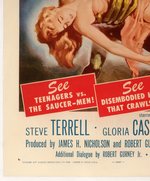 "INVASION OF THE SAUCER-MEN" LINEN-MOUNTED ONE SHEET MOVIE POSTER.