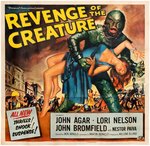 "REVENGE OF THE CREATURE" LINEN-MOUNTED SIX-SHEET MOVIE POSTER.