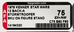 "STAR WARS - STORMTROOPER" 12 BACK-A AFA 75 EX+/NM (SKU ON FIGURE STAND).