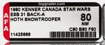 "STAR WARS: THE EMPIRE STRIKES BACK- HOTH SNOWTROOPER" 31 BACK-A AFA 80 NM (KENNER CANADA).