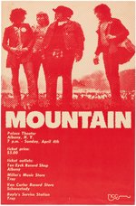 MOUNTAIN 1971 PALACE THEATER ALBANY, NY CONCERT POSTER.