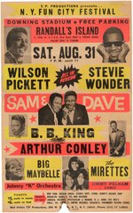 STEVIE WONDER, WILSON PICKETT, SAM & DAVE, BB KING 1968 NEW YORK CITY BOXING STYLE CONCERT POSTER.