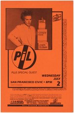 PUBLIC IMAGE LIMITED JOHNNY ROTTEN FOUR CALIFORNIA CONCERT HANDBILLS.